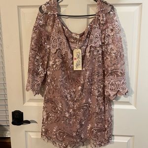 Off shoulder dress from Southern Fried Chics size large never worn NWT